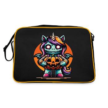 Halloween Unicorn Halloween Pumpkin - Retro Bag - black/gold - Back