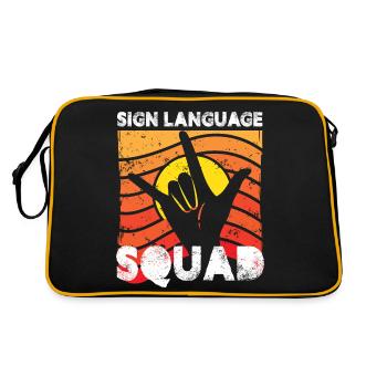 sign language squad Design for a sign language - Retro Bag - black/gold - Back