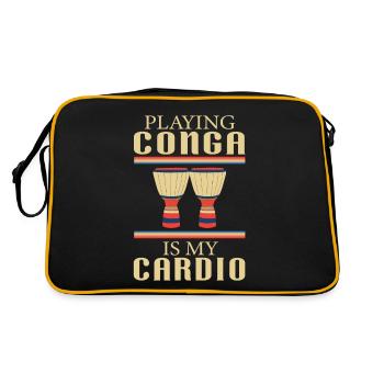 Playing Conga Is My Cardio - Sunset And - Retro Bag - black/gold - Back