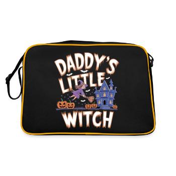 Halloween Witch Daddy's Little Witch - Retro Tasche - Schwarz/Gold - Hinten