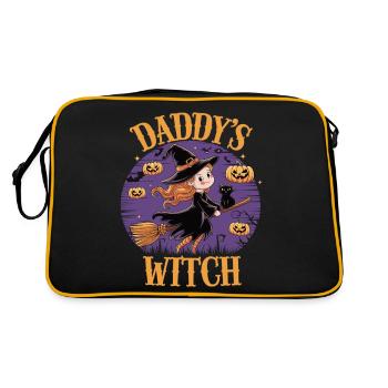 Halloween Witch Daddy's Little Witch - Retro Tasche - Schwarz/Gold - Hinten