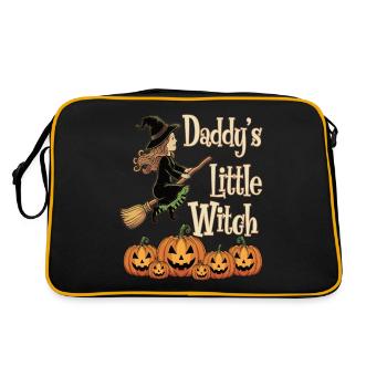Halloween Witch Daddy's Little Witch - Retro Tasche - Schwarz/Gold - Hinten