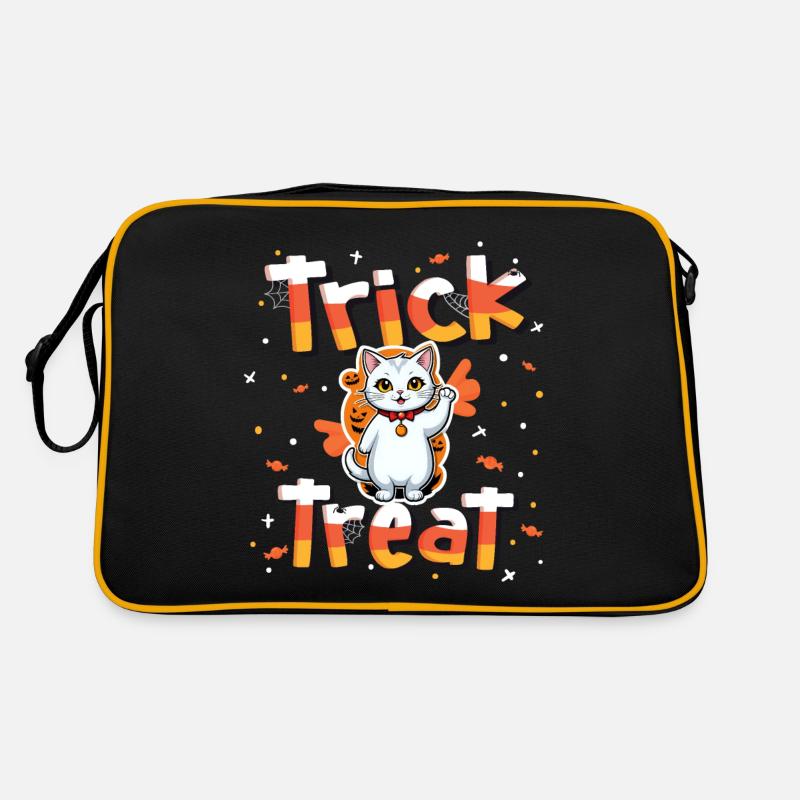 Liebenswerte Katze Süßes oder Saures Halloween Retro Tasche