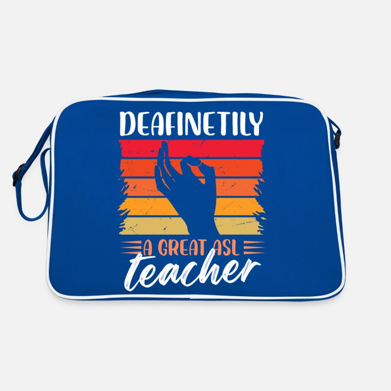 deafinetily a great asl teacher Design Retro Bag