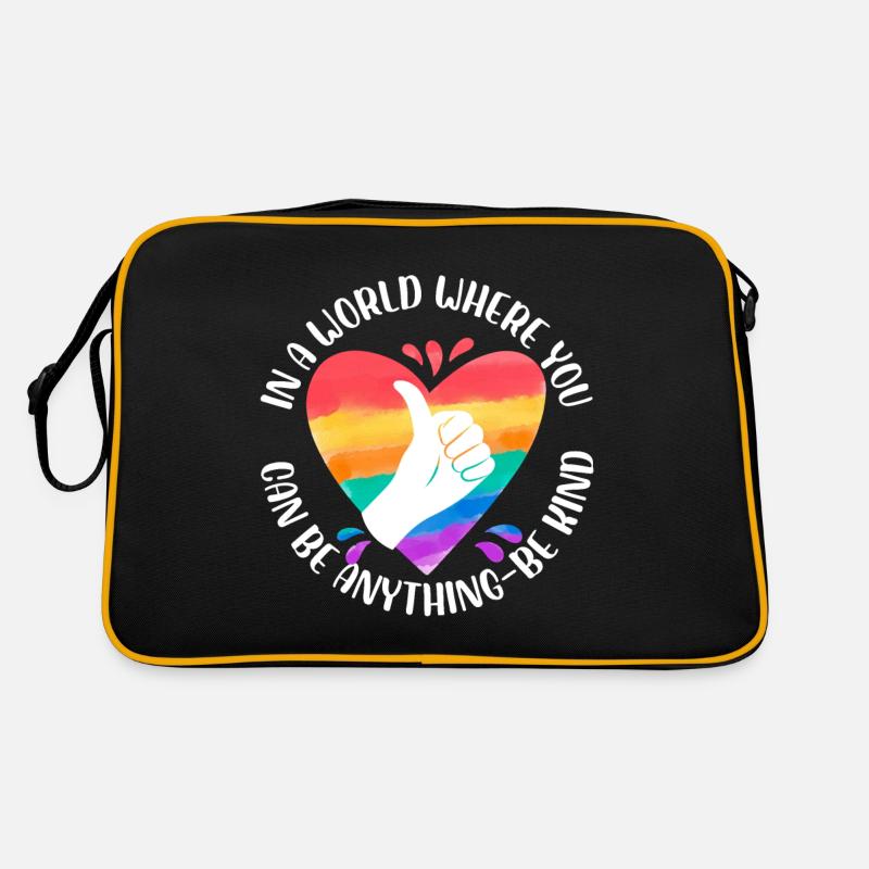 in a world where you can be kind Design - Retro Tasche - Schwarz/Gold