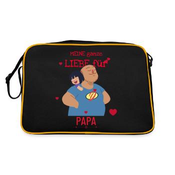 Meine Ganze Liebe Für Papa - Retro Tasche - Schwarz/Gold - Hinten