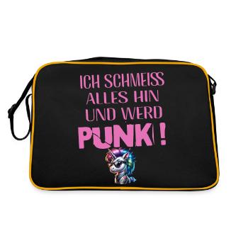 Je m’en fiche - Schmeiss alles hin werd Punk Punkrock - Sac Retro - noir/or - Dos