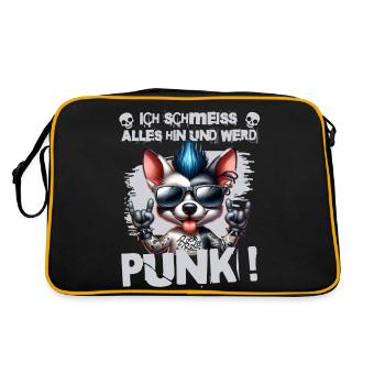 Je m’en fiche - Schmeiss alles hin werd Punk Punkrock - Sac Retro - noir/or - Dos