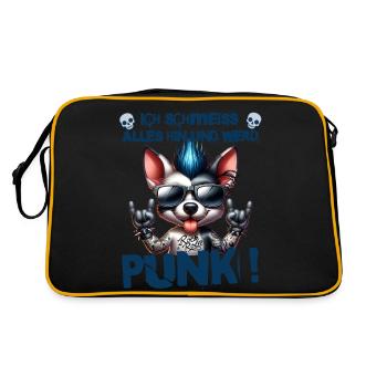 Je m’en fiche - Schmeiss alles hin werd Punk Punkrock - Sac Retro - noir/or - Dos