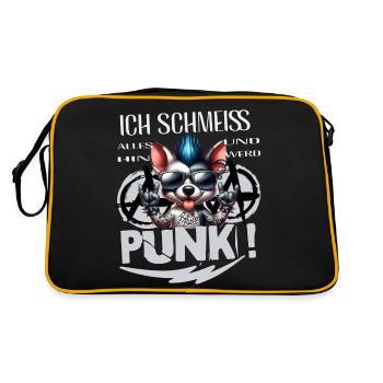 Je m’en fiche - Schmeiss alles hin werd Punk Punkrock - Sac Retro - noir/or - Dos
