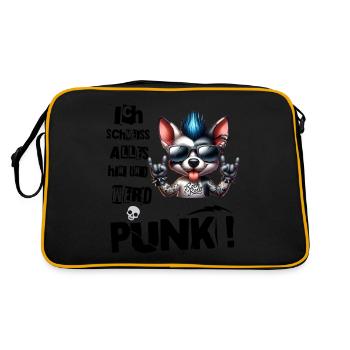 Je m’en fiche - Schmeiss alles hin werd Punk Punkrock - Sac Retro - noir/or - Dos