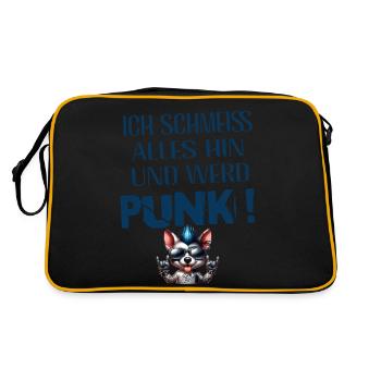 Je m’en fiche - Schmeiss alles hin werd Punk Punkrock - Sac Retro - noir/or - Dos