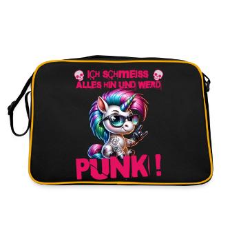 Je m’en fiche - Schmeiss alles hin werd Punk Punkrock - Sac Retro - noir/or - Dos