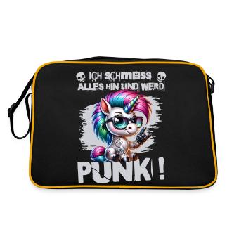 Je m’en fiche - Schmeiss alles hin werd Punk Punkrock - Sac Retro - noir/or - Dos