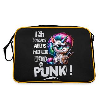 Je m’en fiche - Schmeiss alles hin werd Punk Punkrock - Sac Retro - noir/or - Dos