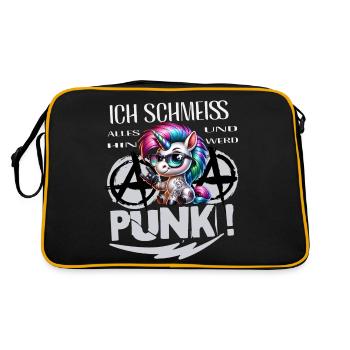 Je m’en fiche - Schmeiss alles hin werd Punk Punkrock - Sac Retro - noir/or - Dos