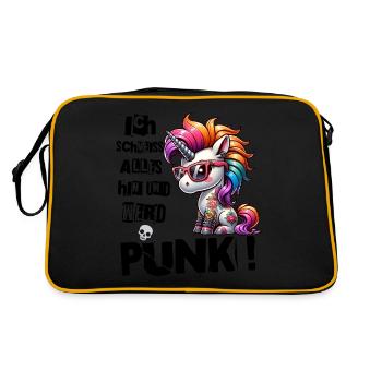 Je m’en fiche - Schmeiss alles hin werd Punk Punkrock - Sac Retro - noir/or - Dos