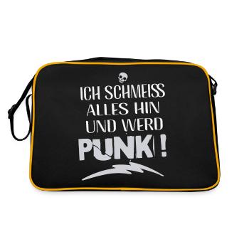 Je m’en fiche - Schmeiss alles hin werd Punk Punkrock - Sac Retro - noir/or - Dos