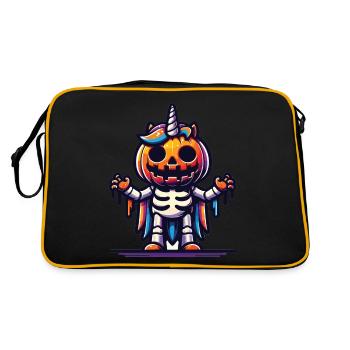 Halloween Unicorn Halloween Pumpkin - Retro Bag - black/gold - Back
