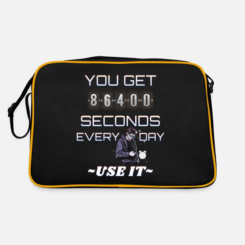 Chaque jour 86400 secondes, profitez-en au maximum Sac Retro