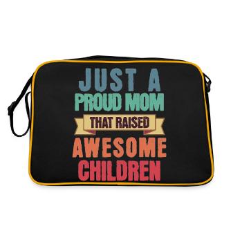 Just A Proud Mom That Raised Awesome Children - Retro Bag - black/gold - Back