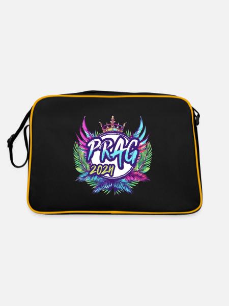 Prag 2024 Bunt - Retro Tasche - Schwarz/Gold