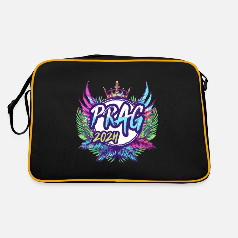 Prag 2024 Bunt - Retro Tasche - Schwarz/Gold