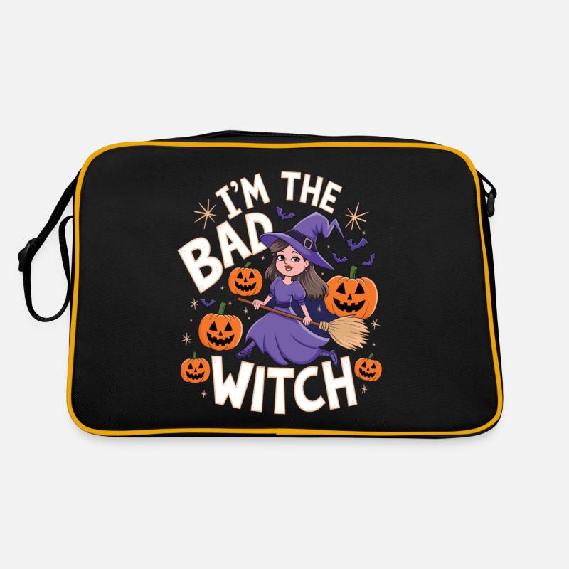 Halloween Witch I'm The Bad Witch - Retro Tasche - Schwarz/Gold