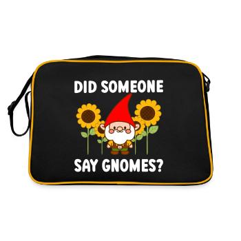 Did Someone Say Gnomes? Funny Gardening Gnome - Retro Bag - black/gold - Back