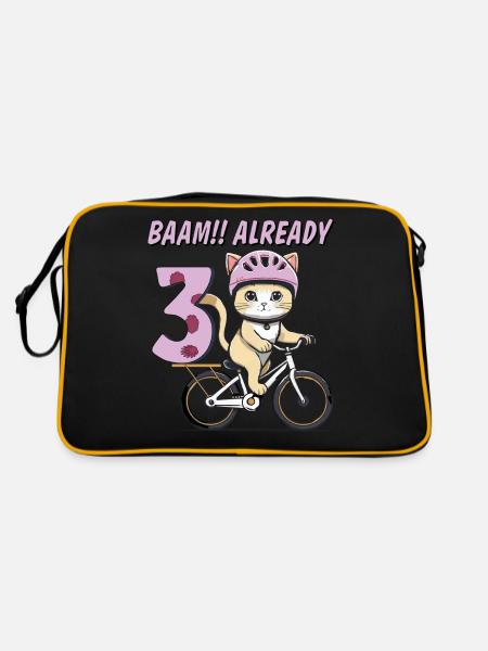 VÉLO CHAT BAAM !! DÉJÀ TROIS - Sac Retro - noir/or - Dos