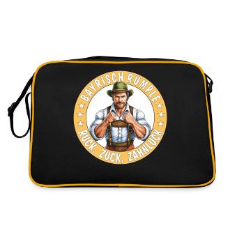 MAN BAVARIAN RUMBLE IN NO TIME AT ALL TOOTH GAP - Retro Bag - black/gold - Back