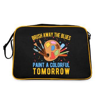 Cool Artist Paint a Colorful Tomorrow Painter Gift - Retro Tasche - Schwarz/Gold - Hinten