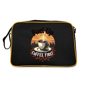 COFFEE FIRST - Retro Bag - black/gold - Back