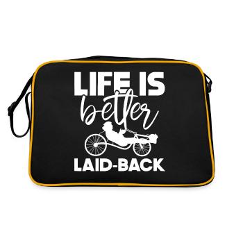 Life Is Better Laid-Back Reclining Bike Tricycle - Retro Bag - black/gold - Back