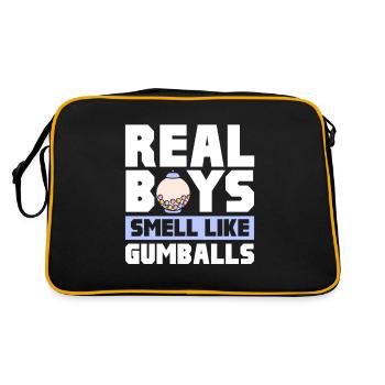 Real Boys Smell Like Gumballs Retro Chewing Gum - Retro Tasche - Schwarz/Gold - Hinten