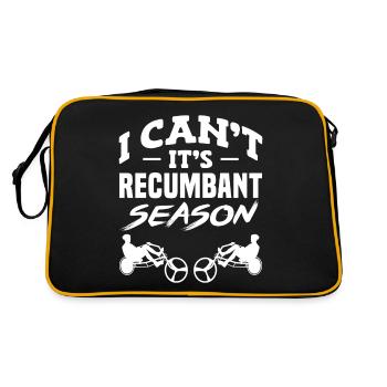 I Can't It's Recumbent Season Tricycle Riding - Retro Tasche - Schwarz/Gold - Hinten