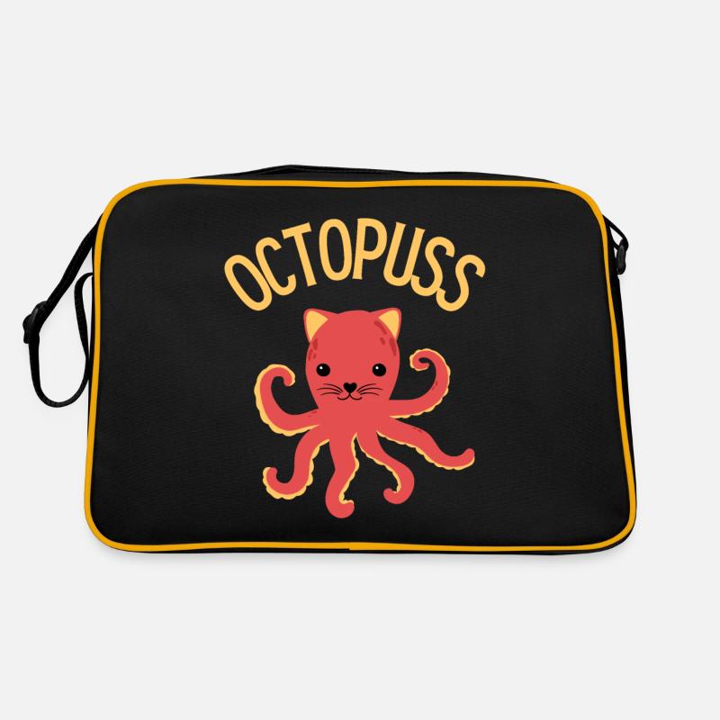 Funny Cat Pun - Retro Bag - black/gold