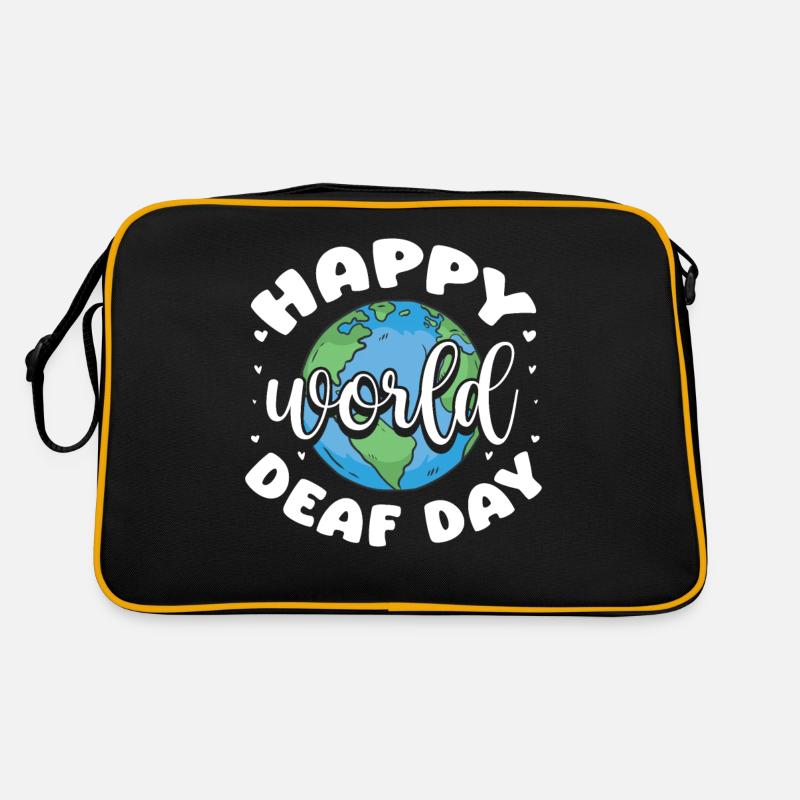 Happy World Deaf Day Lip Reading ASL Teacher Retro Tasche