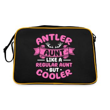 Antler Aunt Like A Regular Aunt But Cooler - Retro Tasche - Schwarz/Gold - Hinten