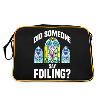 Did Someone Say Foiling Stained Glass Artist - Retro Tasche - Schwarz/Gold - Hinten