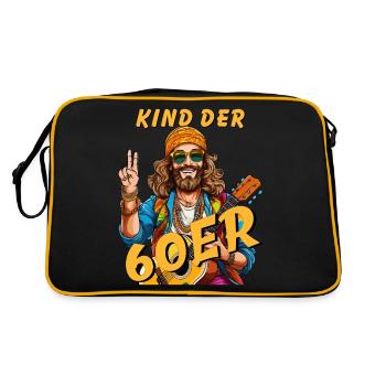 HOMME ENFANT DES ANNÉES 60 - Sac Retro - noir/or - Dos