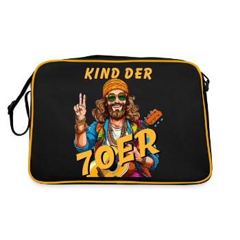 MAN CHILD OF THE 70S - Retro Bag - black/gold - Back