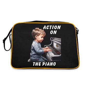 ACTION ON THE PIANO - Retro Bag - black/gold - Back