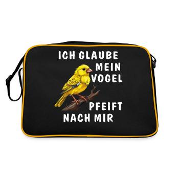 JE PENSE QUE MON OISEAU SIFFLE POUR MOI - Sac Retro - noir/or - Dos