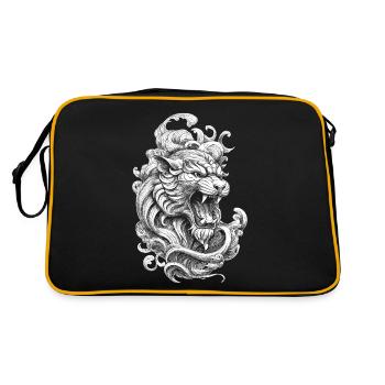 T-shirt de fans de tatouage avec motif de tigre détaillé - Sac Retro - noir/or - Dos