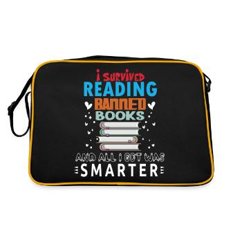 Womens I Survived Reading Banned Books - Retro Bag - black/gold - Back
