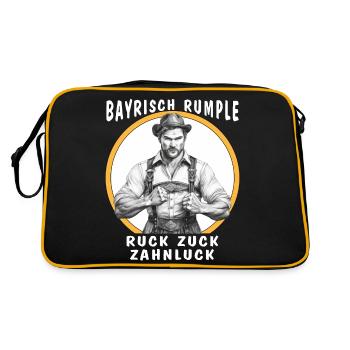 MAN BAVARIAN RUMBLE IN NO TIME AT ALL TOOTH GAP - Retro Bag - black/gold - Back