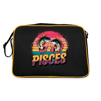 Pisces Horoscope Astrology 80s Vintage Sign. - Retro Bag - black/gold - Back