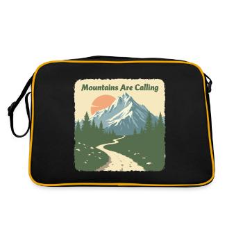 MOUNTAINS ARE CALLING - Retro Bag - black/gold - Back