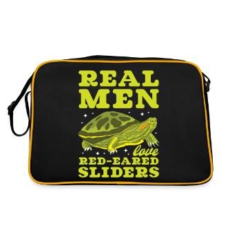 Real Men Love Red-Eared Sliders Land Turtle - Retro Bag - black/gold - Back